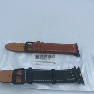 Mens LDFAS compatible w/ Apple Smart Watch black/ brown 42mm /44mm leather